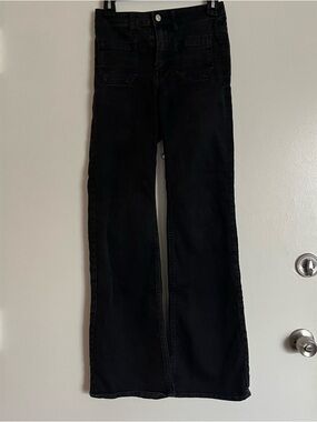 H&M Black Wide-Leg Flare Jeans